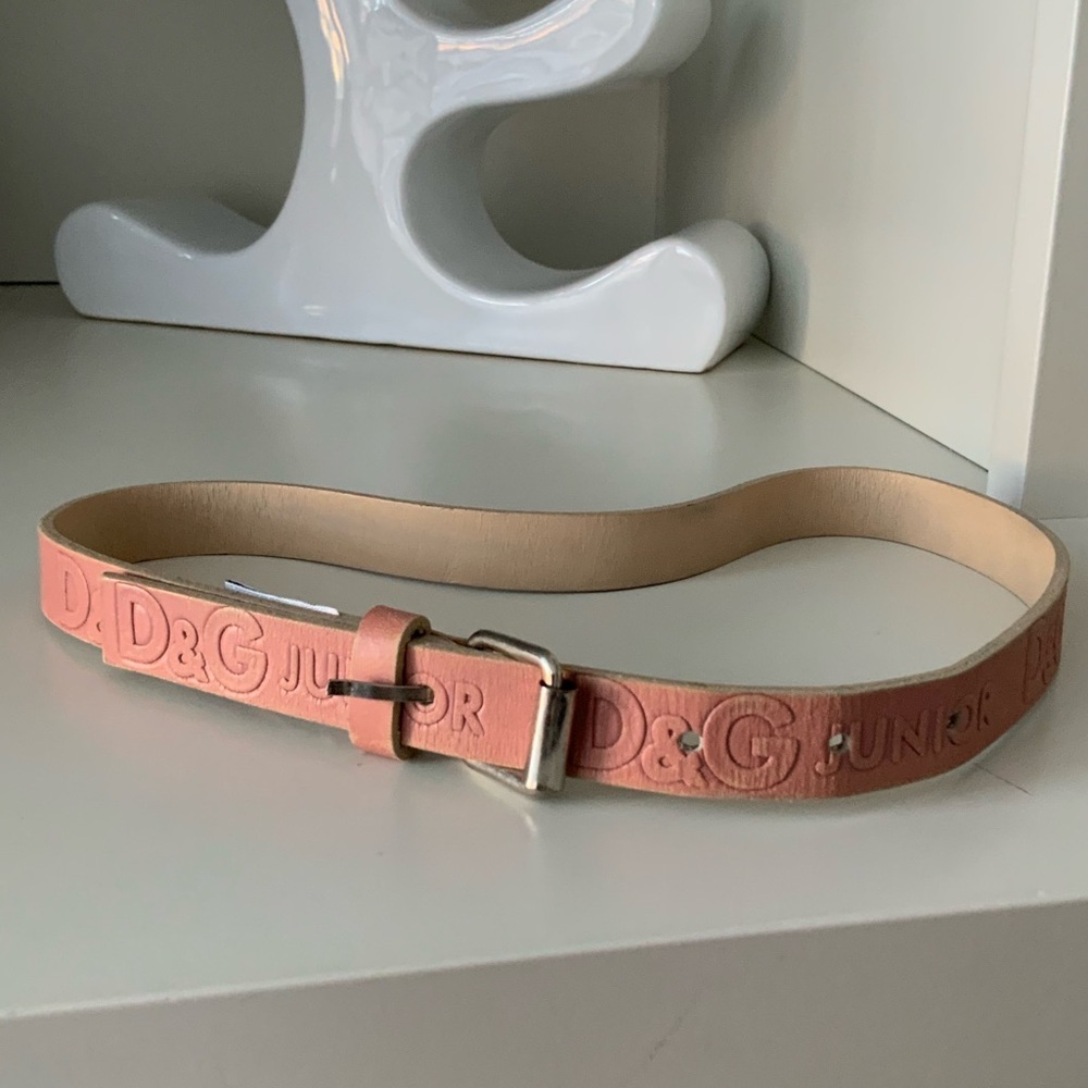 DOLCE & GABBANA D&G JR. Children’s leather pink belt 27/28 inches Made in Italy